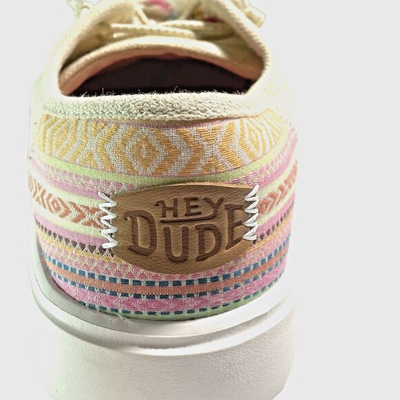 Hey Dude Womens Cody Boho Natural size 8 festival shoes w beaded feather accents - Picture 3 of 16